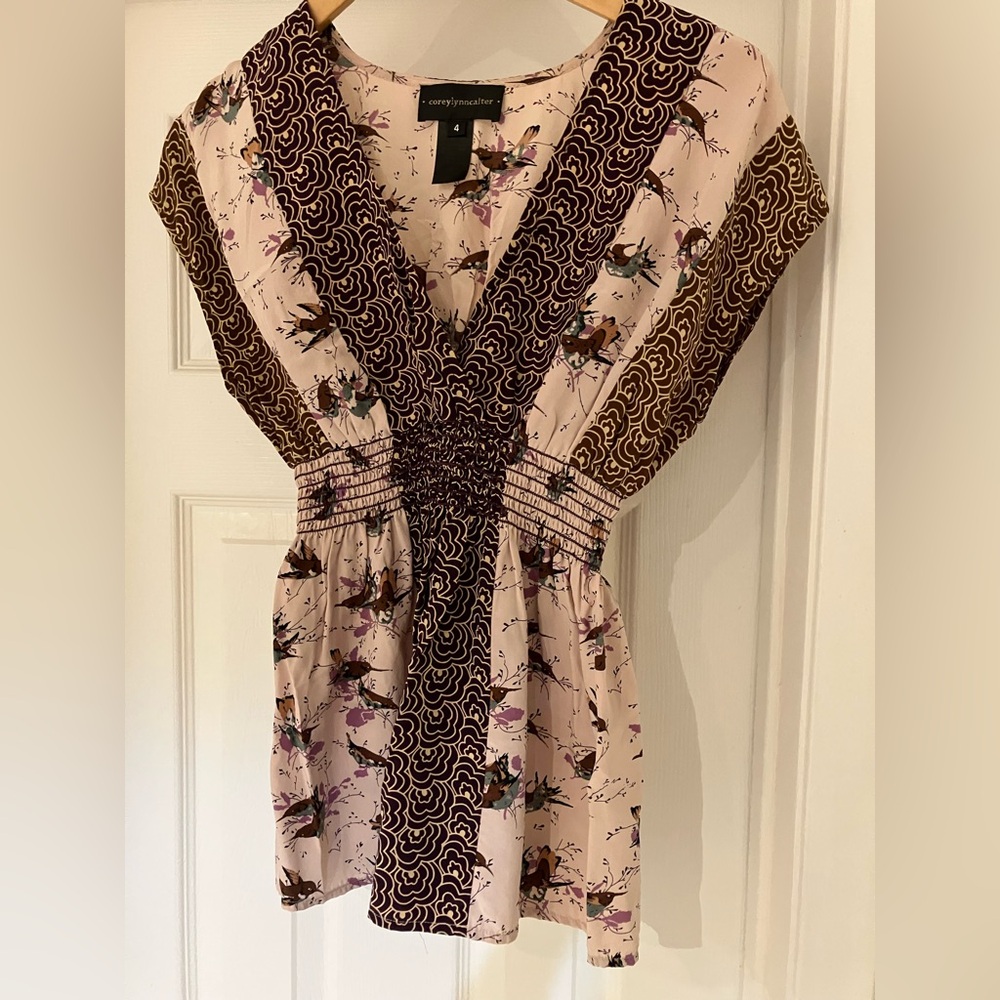 Corey Lynn Calter Silk Empire Waist Blouse